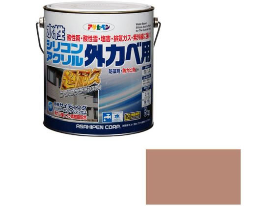 アサヒペン 水性シリコンアクリル外かべ用 3KG ソフトオーカー