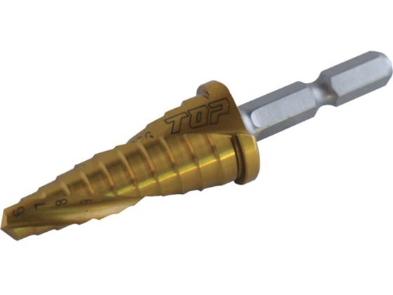TOP 電動ドリル用六角シャンクスパイラルステップドリル ゴールドタイプ ESD-616SG TOP 電動ドリル用六角シャンクスパイラルステップドリル ゴールドタイプ ESD-616SG