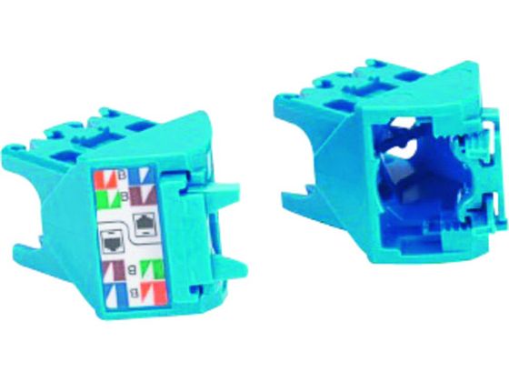 Mini-Com UTP TX-6Aモジュラージャック用左右45度キャップ青10個