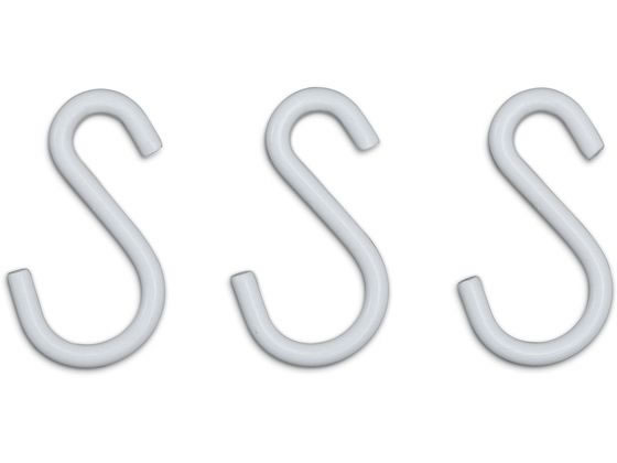 アイリスオーヤマ カラーメタルラック S字フック ホワイト 3個 CMM-3SF