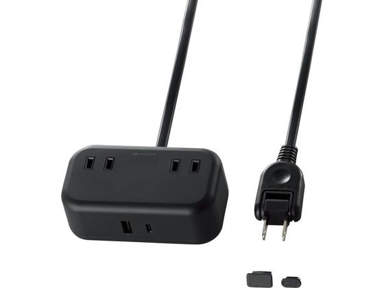 エレコム 20Wデスクトップ型USBタップ 1m 2個口 T-U04-2210BK
