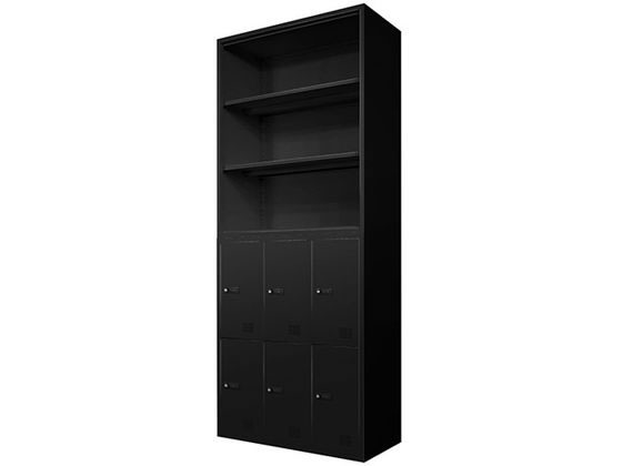 Netforce オープン書庫+6人用ロッカー 2台セット 幅900mm BK Netforce オープン書庫+6人用ロッカー 2台セット 幅900mm BK