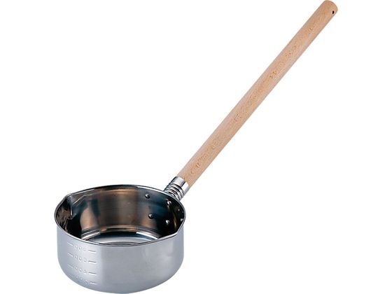 カシワ 18-8口出し水杓子 12cm (500cc) 目盛付
