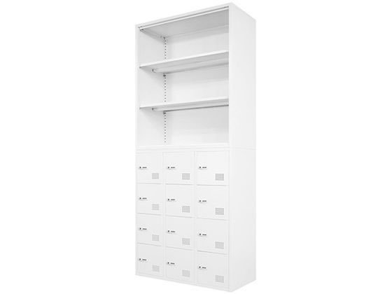 Netforce オープン書庫+12人用ロッカー 2台セット 幅900mm WH Netforce オープン書庫+12人用ロッカー 2台セット 幅900mm WH