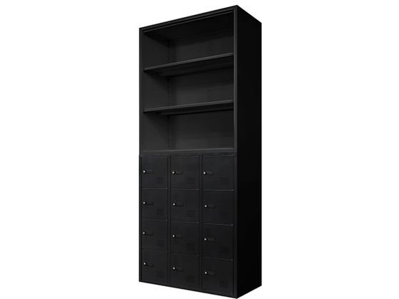 Netforce オープン書庫+12人用ロッカー 2台セット 幅900mm BK Netforce オープン書庫+12人用ロッカー 2台セット 幅900mm BK