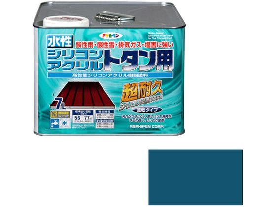 アサヒペン 水性シリコンアクリルトタン用 7L オーシャンブルー アサヒペン 水性シリコンアクリルトタン用 7L オーシャンブルー