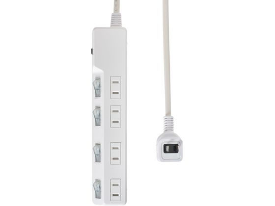 朝日電器 スイッチ付 電源タップ 4個口 5m ブレーカー WLK-R45BW 朝日電器 スイッチ付 電源タップ 4個口 5m ブレーカー WLK-R45BW