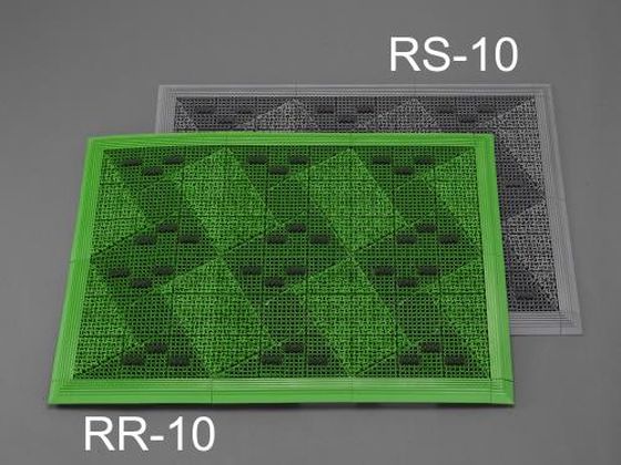 エスコ 連結ブラシマット グリーン ふち付 700×1000mm