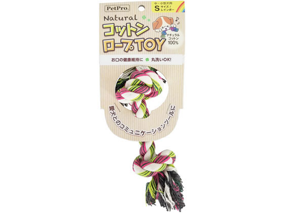 ペットプロ ナチュラルコットンロープTOY レインボー Sサイズ ペットプロ ナチュラルコットンロープTOY レインボー Sサイズ