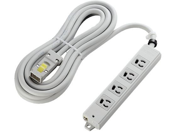 エレコム ハーネス仕様工事用タップ 5m 3P 4個口