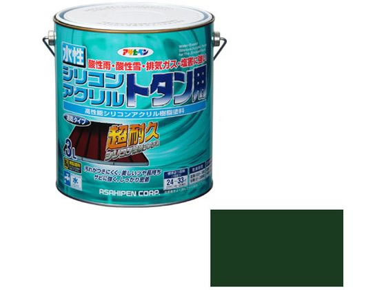 アサヒペン 水性シリコンアクリルトタン用 3L 緑