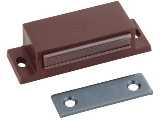TRUSCO マグネットキャッチ 樹脂製 L60mm 茶 TSM-81-BR