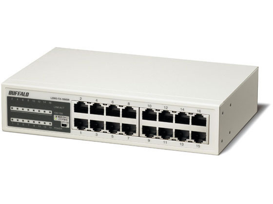 バッファロー スイッチングハブ 電源内蔵 16ポート LSW3-TX-16NSR バッファロー スイッチングハブ 電源内蔵 16ポート LSW3-TX-16NSR