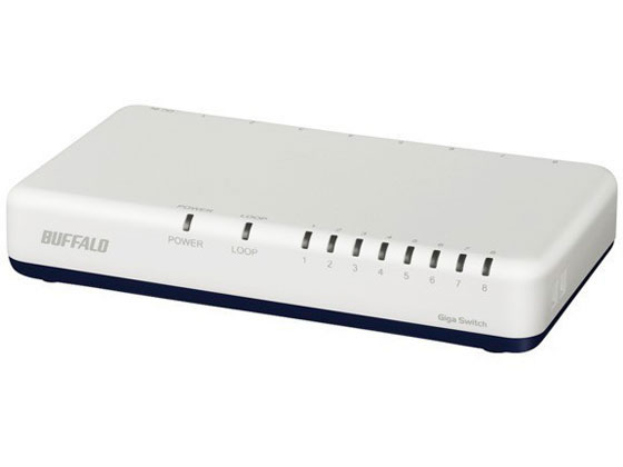 バッファロー Giga8ポートスイッチングハブ電源外 LSW6-GT-8EPL WH