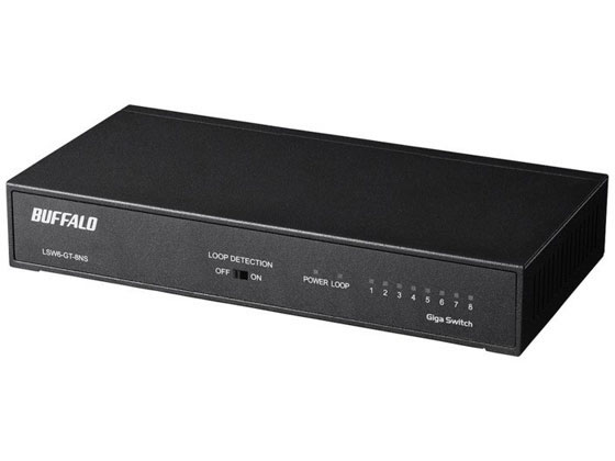 バッファロー Giga8ポートスイッチングハブ電源内蔵 LSW6-GT-8NS BK