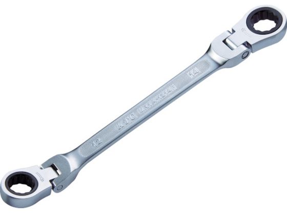 KTC ラチェットめがねレンチ(両頭型首振りタイプ) 11×13mm MR1A-1113F KTC ラチェットめがねレンチ(両頭型首振りタイプ) 11×13mm MR1A-1113F