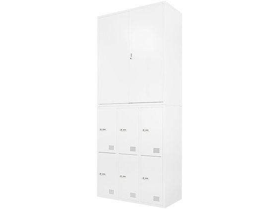 Netforce 両開き書庫+6人用ロッカー 2台セット 幅900mm WH Netforce 両開き書庫+6人用ロッカー 2台セット 幅900mm WH