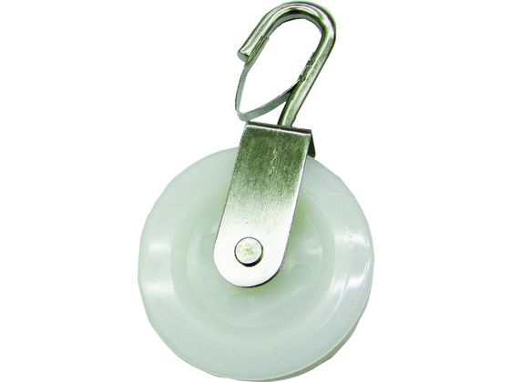 水本 ナイロンプーリー フック外れ止め付 使用ロープ径~9mm