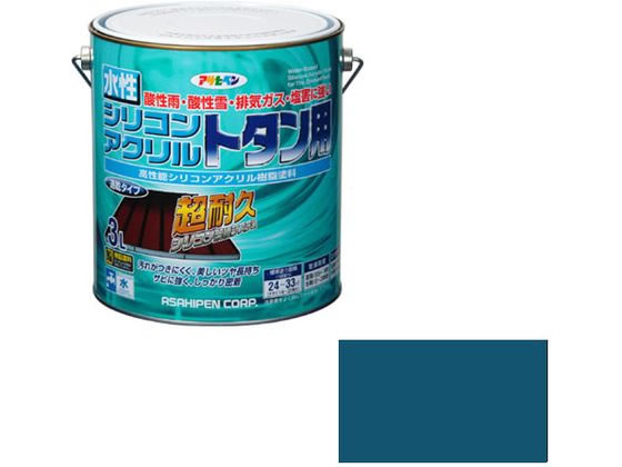 アサヒペン 水性シリコンアクリルトタン用 3L オーシャンブルー