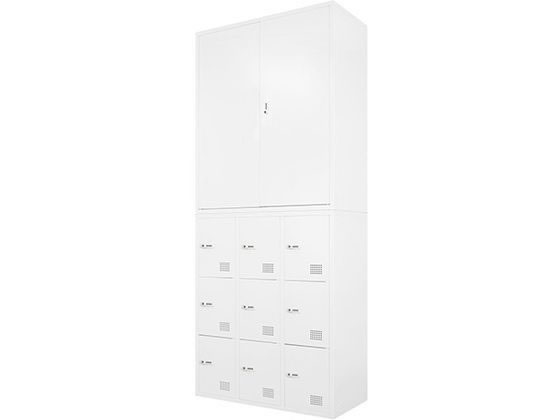 Netforce 両開き書庫+9人用ロッカー 2台セット 幅900mm WH Netforce 両開き書庫+9人用ロッカー 2台セット 幅900mm WH