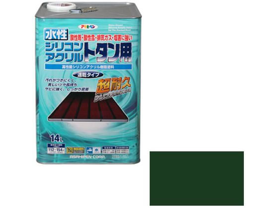 アサヒペン 水性シリコンアクリルトタン用 14L 緑