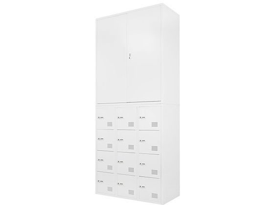 Netforce 両開き書庫+12人用ロッカー 2台セット 幅900mm WH Netforce 両開き書庫+12人用ロッカー 2台セット 幅900mm WH
