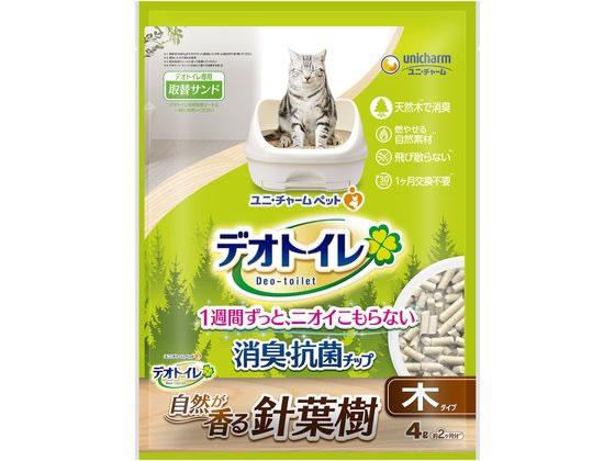ユニチャーム デオトイレ 消臭・抗菌チップ 木タイプ 4L ユニチャーム デオトイレ 消臭・抗菌チップ 木タイプ 4L