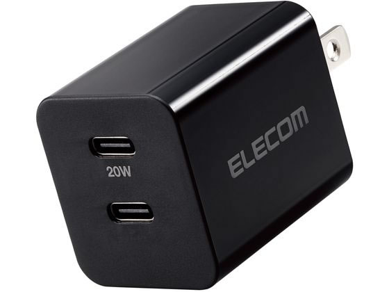 エレコム USB Power Delivery 20W AC充電器(C×2)ブラック エレコム USB Power Delivery 20W AC充電器(C×2)ブラック