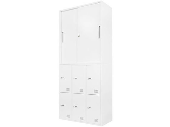 Netforce 引戸書庫+6人用ロッカー 2台セット 幅900mm WH Netforce 引戸書庫+6人用ロッカー 2台セット 幅900mm WH