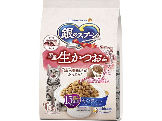 ユニチャーム 銀のスプーン 生かつお 15歳頃から腎臓の健康 1kg ユニチャーム 銀のスプーン 生かつお 15歳頃から腎臓の健康 1kg