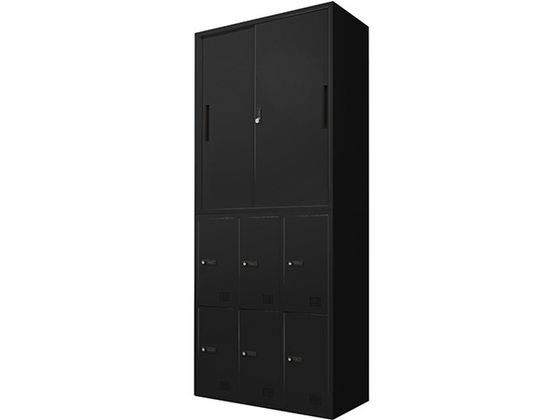 Netforce 引戸書庫+6人用ロッカー 2台セット 幅900mm BK Netforce 引戸書庫+6人用ロッカー 2台セット 幅900mm BK