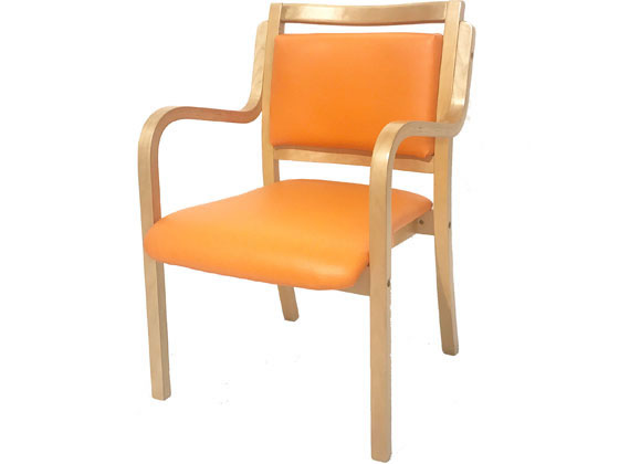 Netforce ダイニングチェア アンジュ ナチュラルフレーム×オレンジ ANG-1H