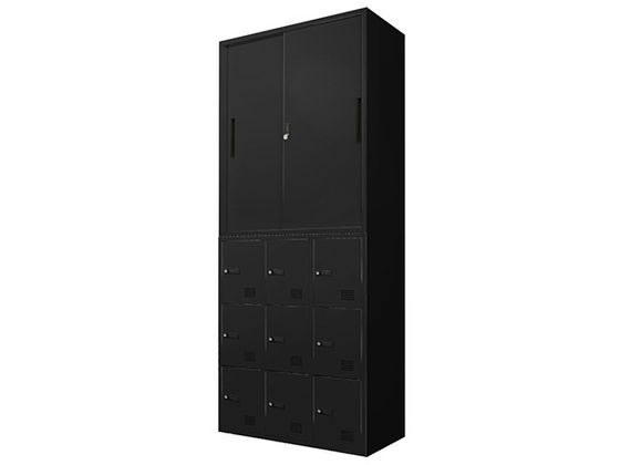 Netforce 引戸書庫+9人用ロッカー 2台セット 幅900mm BK Netforce 引戸書庫+9人用ロッカー 2台セット 幅900mm BK