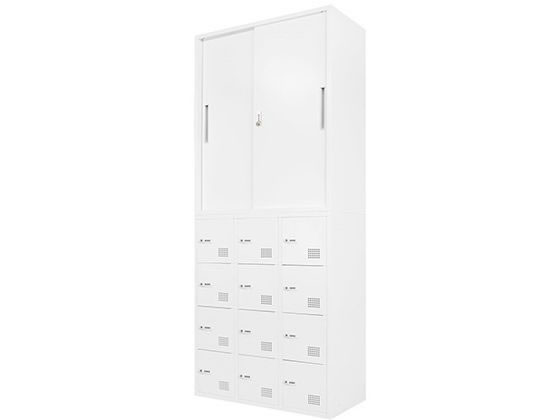 Netforce 引戸書庫+12人用ロッカー 2台セット 幅900mm WH Netforce 引戸書庫+12人用ロッカー 2台セット 幅900mm WH
