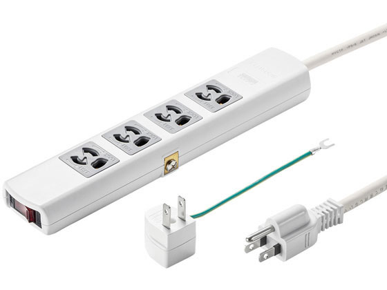 サンワサプライ 電源タップ 3P・4個口・3m TAP-34MG-3 サンワサプライ 電源タップ 3P・4個口・3m TAP-34MG-3