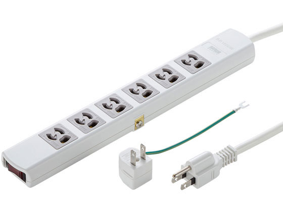 サンワサプライ 電源タップ 3P・6個口・3m TAP-36MG-3 サンワサプライ 電源タップ 3P・6個口・3m TAP-36MG-3