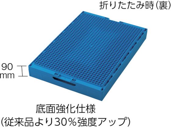 TRUSCO 折りたたみコンテナフタ付 75L ダークブルー TR-F75B 3449556が