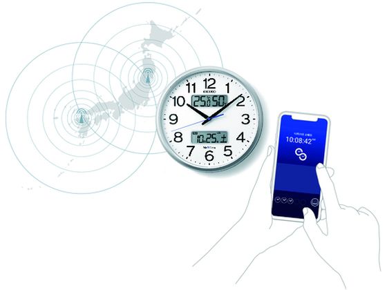 SEIKO ハイブリッド電波掛時計 