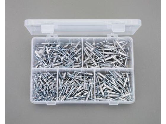 エスコ リベットセット 5サイズ 300ピース 3.2-4.8mm EA527BW
