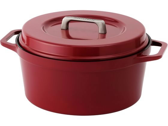 アイリスオーヤマ 無加水鍋 COTOCO 24cm ビーツレッド SMKSN-S24