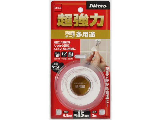 ニトムズ 超強力両面テープ 多用途 15mm×2m T4540