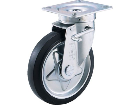 TRUSCO プレス製ゴムキャスター 自在ダブルストッパー付 Φ150 TJB-150