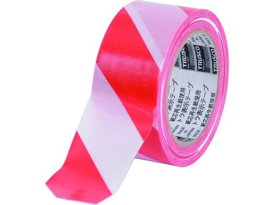 ●型番：TRTR-5025WR●色：レッド／ホワイト ●幅（mm）：50 ●長さ（m）：25 ●厚さ（mm）：0．17 ●タイプ（屋内／屋外）：屋内●粘着力：4．5N／10mm ●引張強度：40N／1