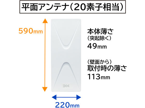 DXアンテナ UHF平面アンテナ 強電界・中電界地用 20素子 UH20Aが