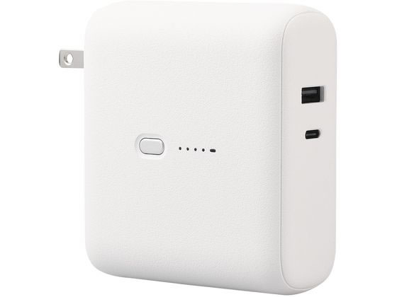 エレコム AC充電器一体モバイルバッテリー 10000mAh ホワイトフェイス エレコム AC充電器一体モバイルバッテリー 10000mAh ホワイトフェイス