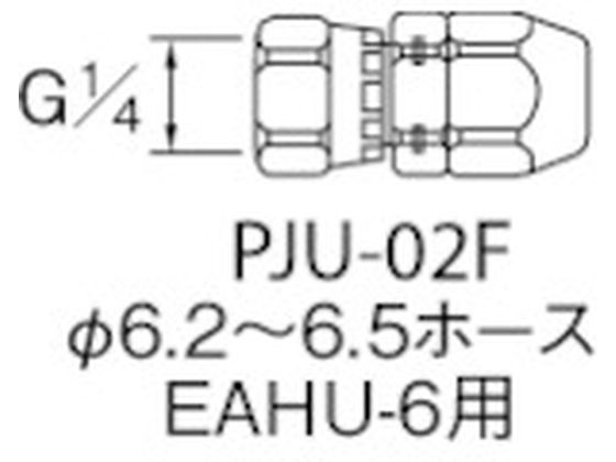 ●型番：PJU-02F●タイプ：エアー／塗料ホース用ジョイント ●摘要：エアー／塗料ホース兼用 ●製造国：台湾