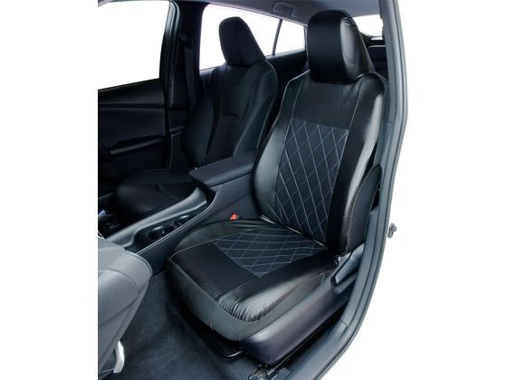 錦産業 シートカバー ストレッチキルト 前席 1枚 ブラック ブル- NN2266