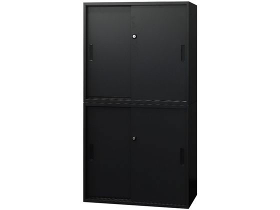 ●カラー：ブラック●サイズ：幅８００×奥行４００×高さ７５０ｍｍ／１台あたり●重量：２２．５ｋｇ／１台あたり●材質：本体・扉／スチール（粉体塗装）●仕様：棚板１５ｍｍピッチで上下可動、シリンダー錠●商