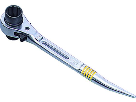 スーパー 曲がりしの付・両口ラチェットレンチ ショートタイプスライド穴付 呼び:17×19 全長:240mm SRB1719R スーパー 曲がりしの付・両口ラチェットレンチ ショートタイプスライド穴付 呼び:17×19 全長:240mm SRB1719R