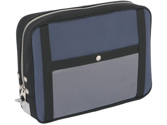 SANEI 帆布メール用ポーチ(L)馬蹄錠金具付 紺 PL-U-03 SANEI 帆布メール用ポーチ(L)馬蹄錠金具付 紺 PL-U-03